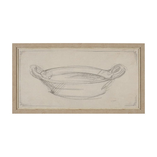 Mercana - Handled Bowl Sketch by Mercana Studio a Hand Embellished Framed Art Print - 15620 view 1