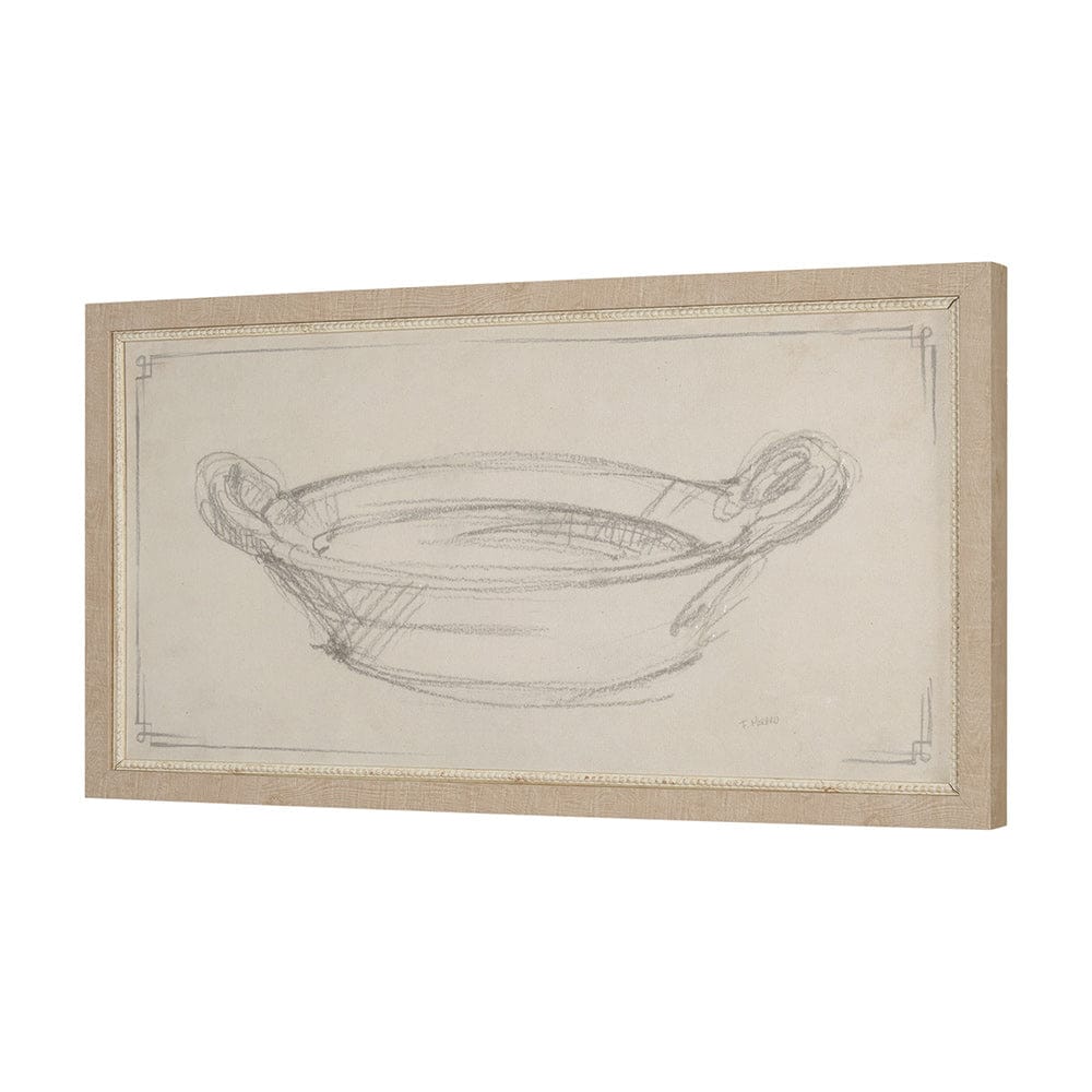 Mercana - Handled Bowl Sketch by Mercana Studio a Hand Embellished Framed Art Print - 15620 view 2