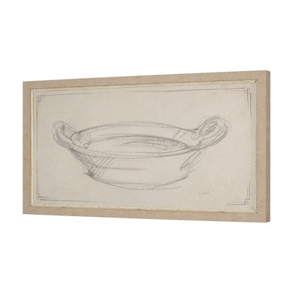 Mercana - Handled Bowl Sketch by Mercana Studio a Hand Embellished Framed Art Print - 15620 view 2