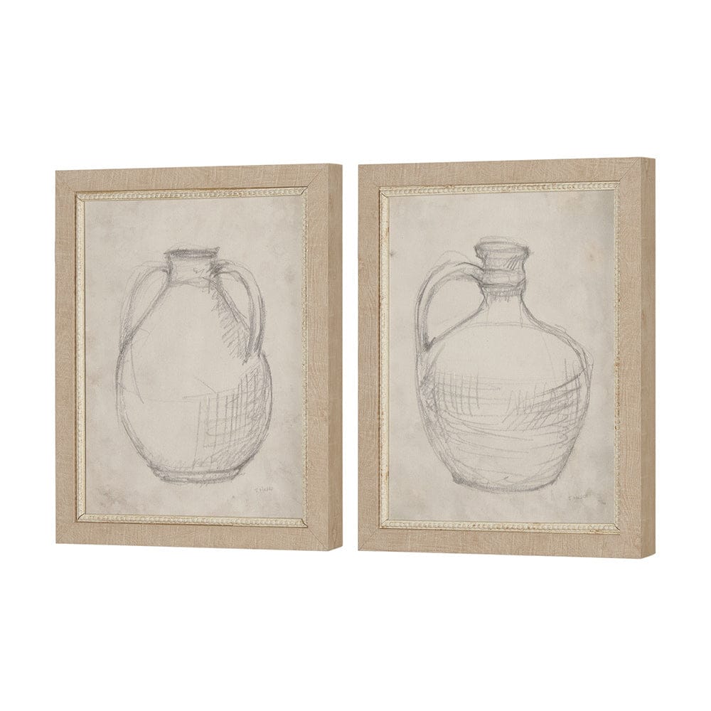 Mercana - Handled Jug Sketch by Mercana Studio a Hand Embellished Framed Art Print (Set of 2) - 15621 view 2