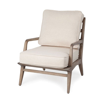 Mercana - Harman II Off-White Fabric Seat w/ Wood Frame Accent Chair - 67513 view 1