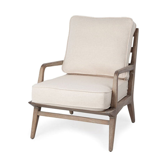 Mercana - Harman II Off-White Fabric Seat w/ Wood Frame Accent Chair - 67513 view 1