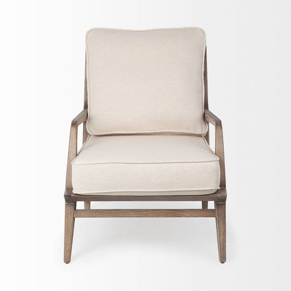 Mercana - Harman II Off-White Fabric Seat w/ Wood Frame Accent Chair - 67513 view 2