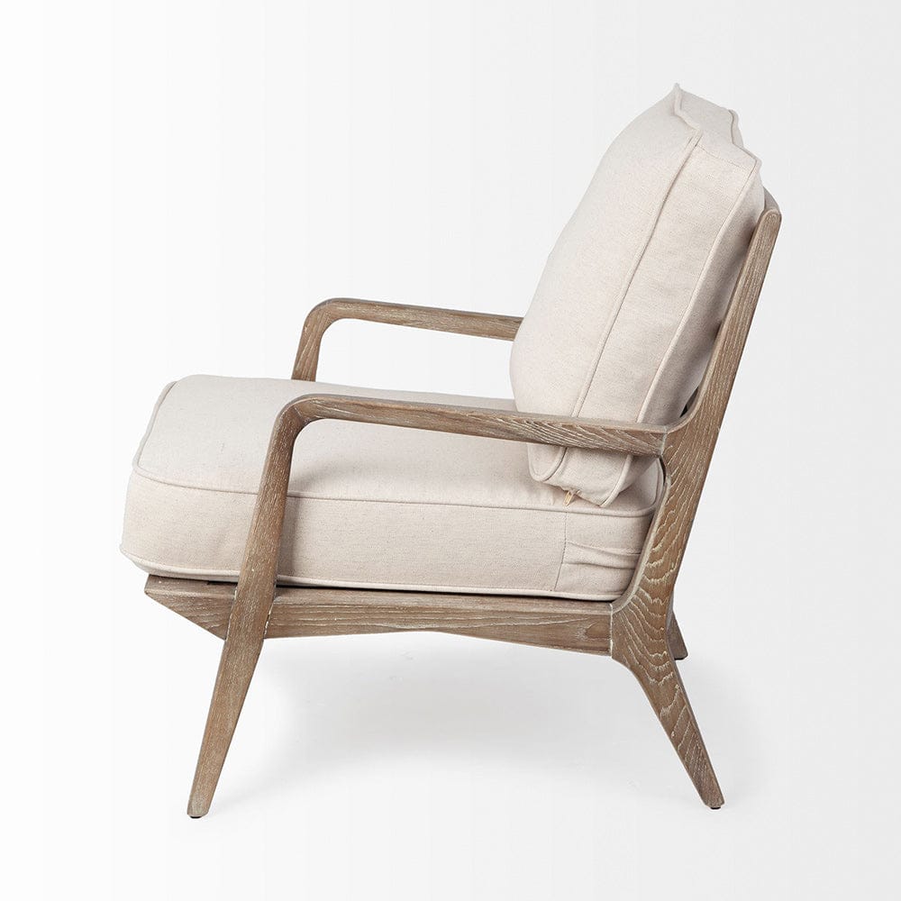 Mercana - Harman II Off-White Fabric Seat w/ Wood Frame Accent Chair - 67513 view 3
