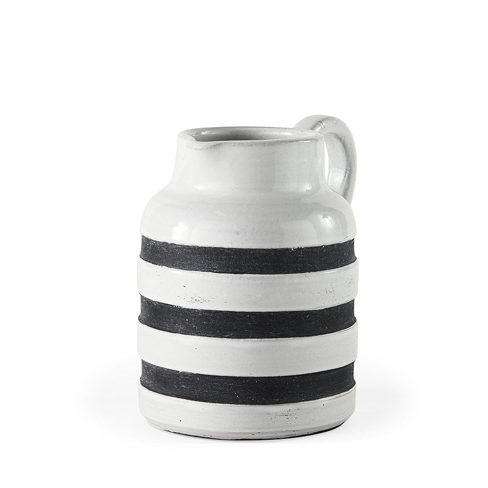 Mercana - Harmon I Small White w/ Charcoal Stripes Ceramic Jug - 31066 view 1
