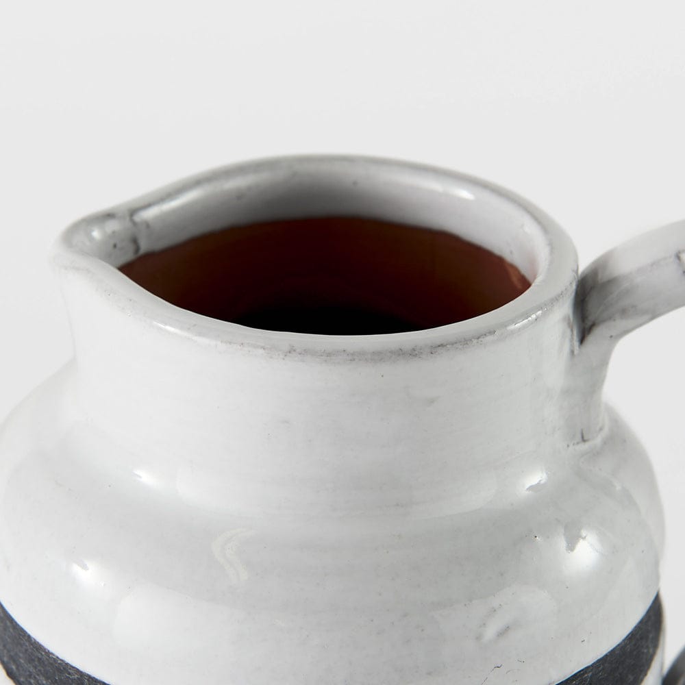 Mercana - Harmon I Small White w/ Charcoal Stripes Ceramic Jug - 31066 view 6