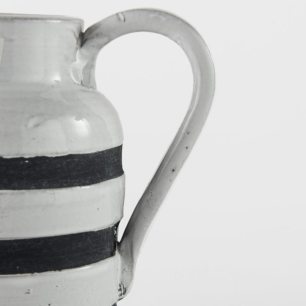 Mercana - Harmon I Small White w/ Charcoal Stripes Ceramic Jug - 31066 view 7