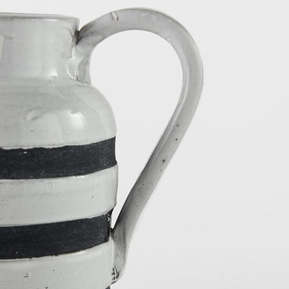 Mercana - Harmon I Small White w/ Charcoal Stripes Ceramic Jug - 31066 view 7