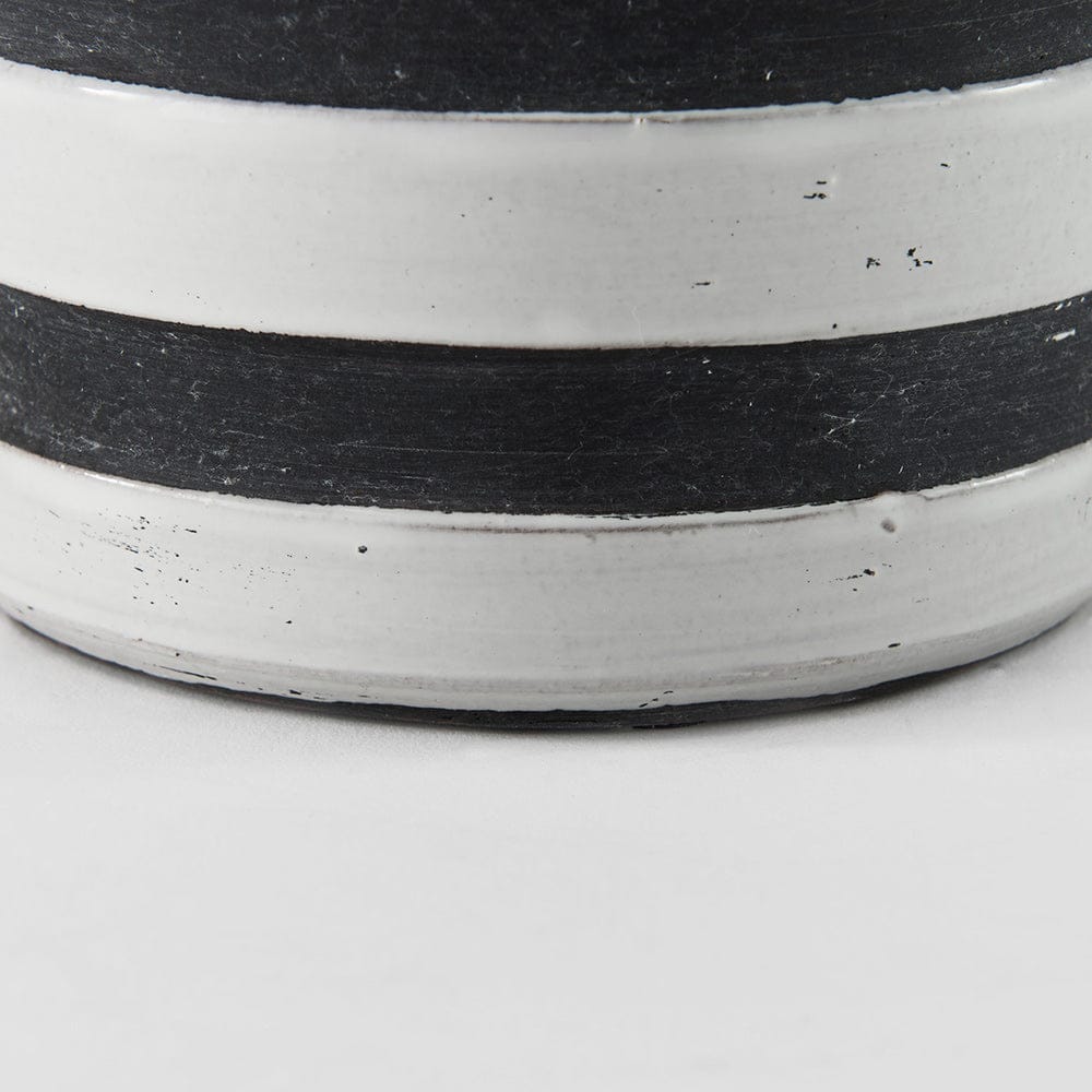 Mercana - Harmon I Small White w/ Charcoal Stripes Ceramic Jug - 31066 view 8
