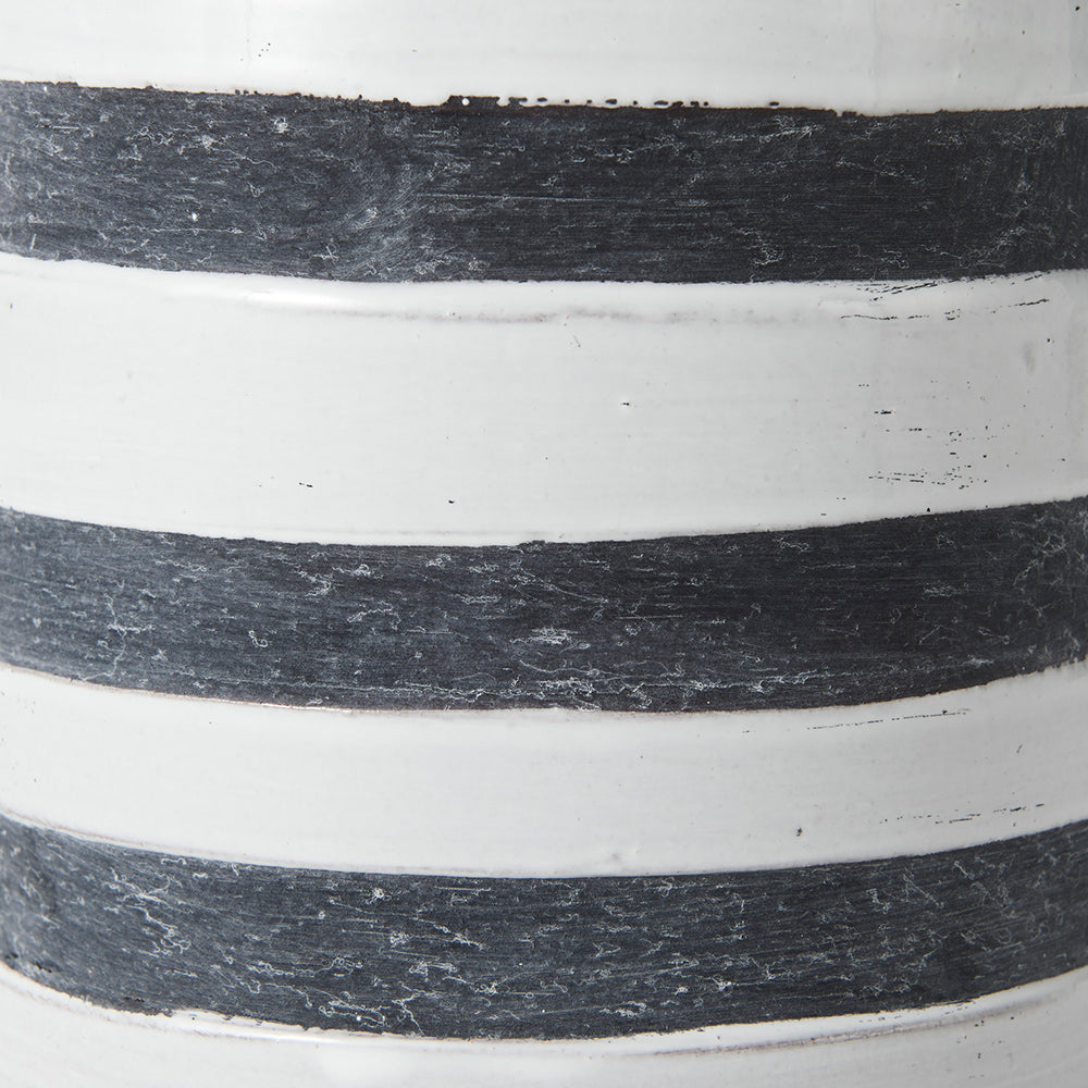 Mercana - Harmon II Large White w/ Charcoal Stripes Ceramic Jug - 31067 view 8