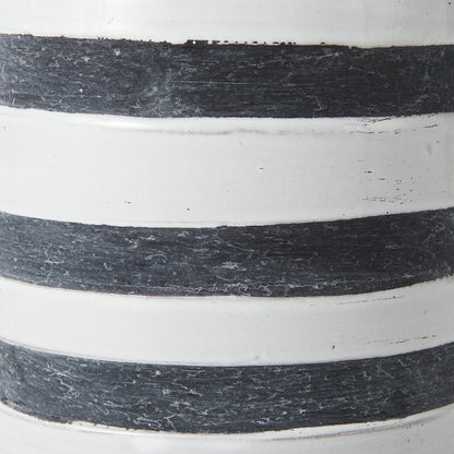 Mercana - Harmon II Large White w/ Charcoal Stripes Ceramic Jug - 31067 view 8
