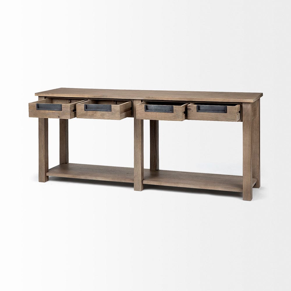 Mercana - Harrelson III 72L x 18W Brown Wood 4 Drawer Console Table - 68205 view 2