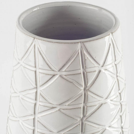 Mercana - Harrier II Large Gray Ceramic Dark Base White Vase - 31065_CLOSEOUT view 2