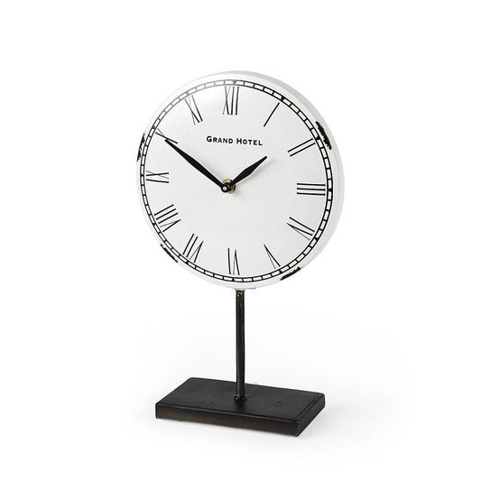 Mercana - Harriet White/Bronze Metal Table Clock - 63187 view 1