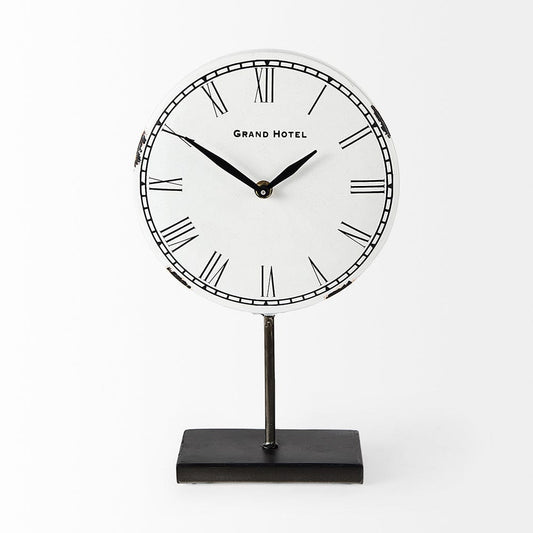 Mercana - Harriet White/Bronze Metal Table Clock - 63187 view 2