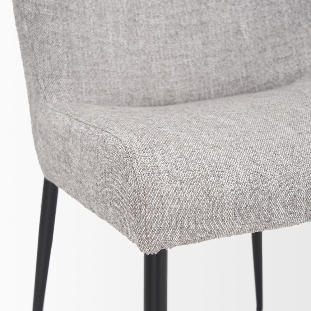 Mercana - Hartt Dining Chair W/ Matte Black Metal Frame and Gray Fabric - 70431 view 4