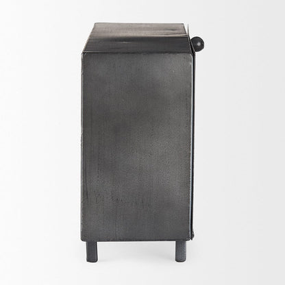 Mercana - Harvey 13.0L x 4.5W x 8.1H Black Metal and Wood Rectangular Table Clock - 69485 view 3