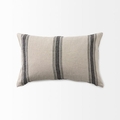 Mercana - Hattie 13L x 21W Beige and Black Fabric Striped Decorative Pillow Cover - 69432 view 5