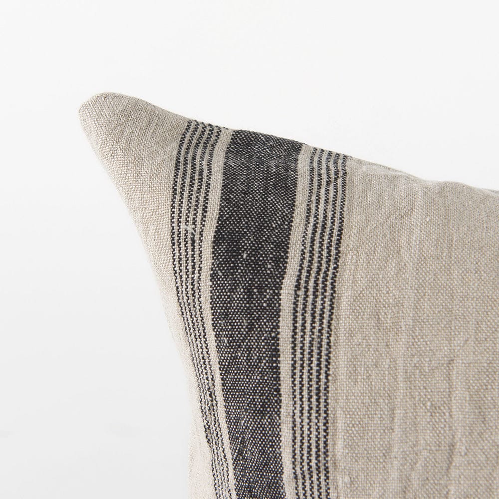 Mercana - Hattie 13L x 21W Beige and Black Fabric Striped Decorative Pillow Cover - 69432 view 6