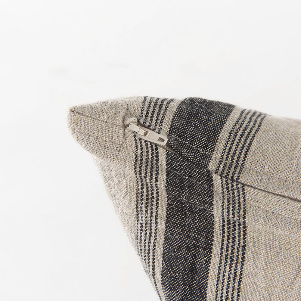 Mercana - Hattie 13L x 21W Beige and Black Fabric Striped Decorative Pillow Cover - 69432 view 8