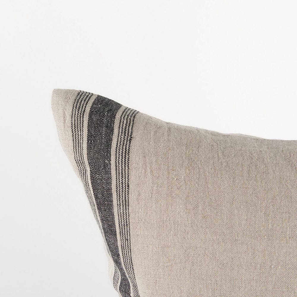 Mercana - Hattie 20L x 20W Beige and Black Fabric Striped Decorative Pillow Cover - 69433 view 6