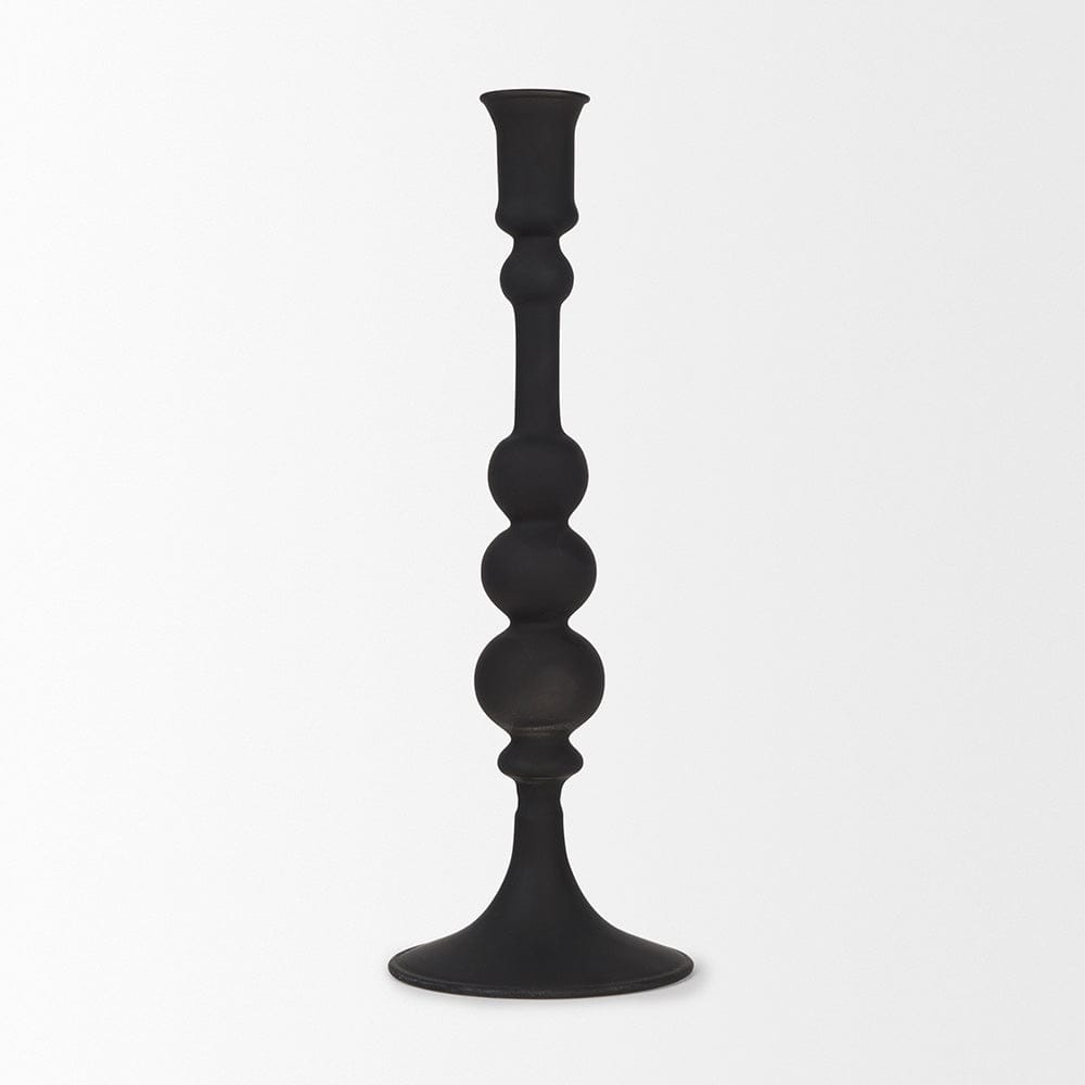 Mercana - Haute Large Matte Black Blown Glass Candlestick - 70359 view 2