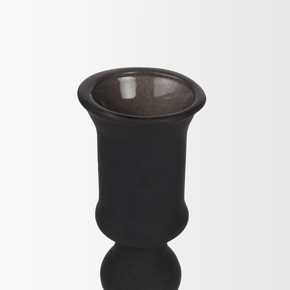 Mercana - Haute Large Matte Black Blown Glass Candlestick - 70359 view 3