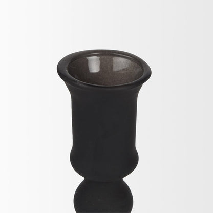 Mercana - Haute Large Matte Black Blown Glass Candlestick - 70359 view 3