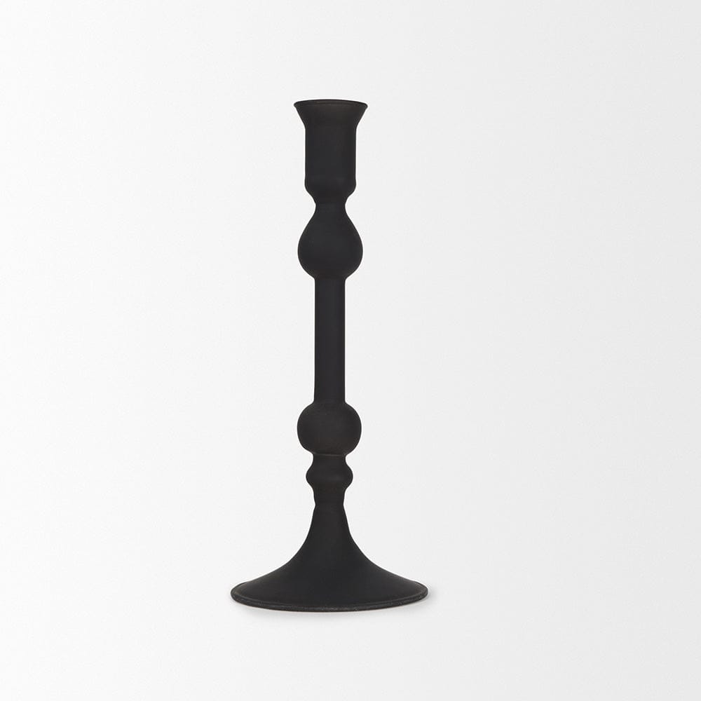 Mercana - Haute Medium Matte Black Blown Glass Candlestick - 70358 view 2
