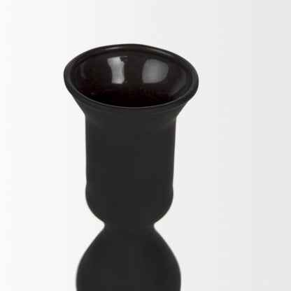 Mercana - Haute Medium Matte Black Blown Glass Candlestick - 70358 view 3