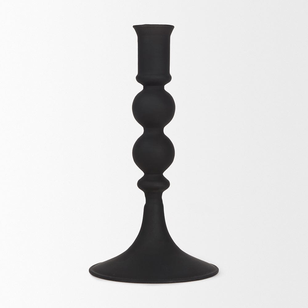 Mercana - Haute Small Matte Black Blown Glass Candlestick - 70357 view 2