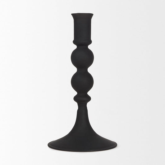 Mercana - Haute Small Matte Black Blown Glass Candlestick - 70357 view 2