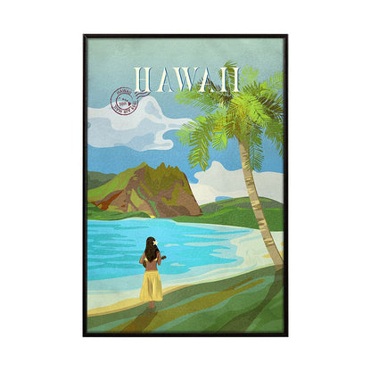 Mercana - Hawaii Go USA SM by Mercana Studio a Hand Embellished Decograph Framed Art Print - 15642 view 1