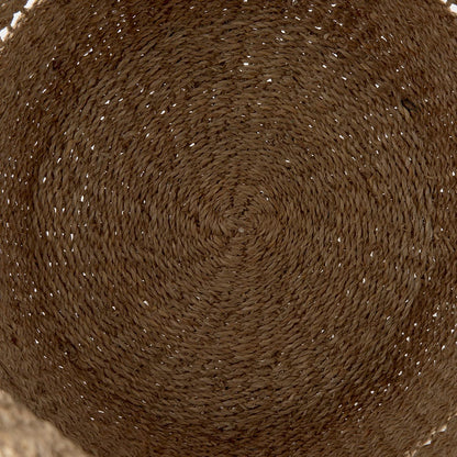 Mercana - Hayes 17.7L x 17.7W x 11.8H Medium Brown Seagrass Round Basket with Stripe Pattern (Set of 2) - 69589 view 6