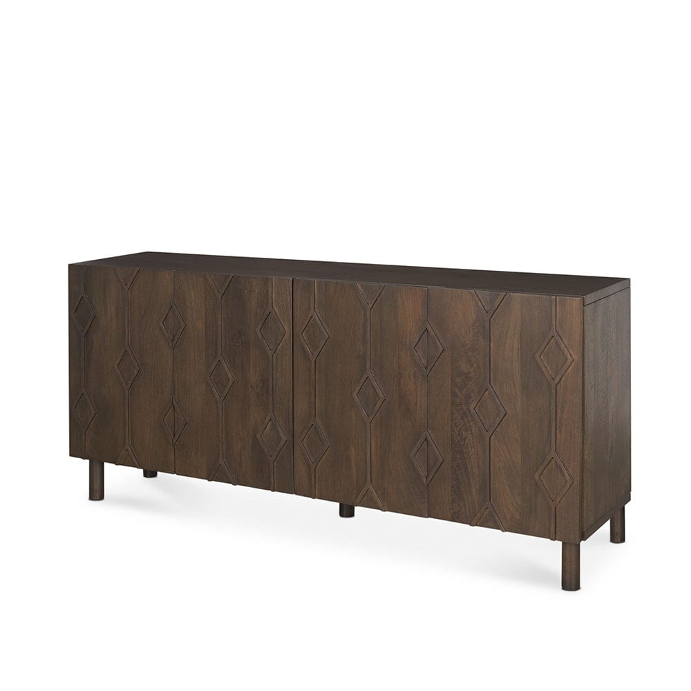 Mercana - Heera Dark Brown Diamond Motif w/ Shelf Sideboard - 70646 view 1