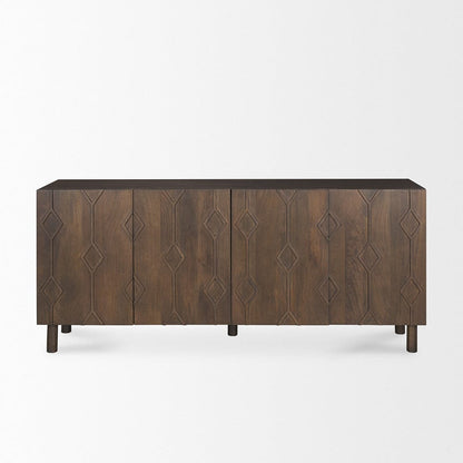 Mercana - Heera Dark Brown Diamond Motif w/ Shelf Sideboard - 70646 view 2