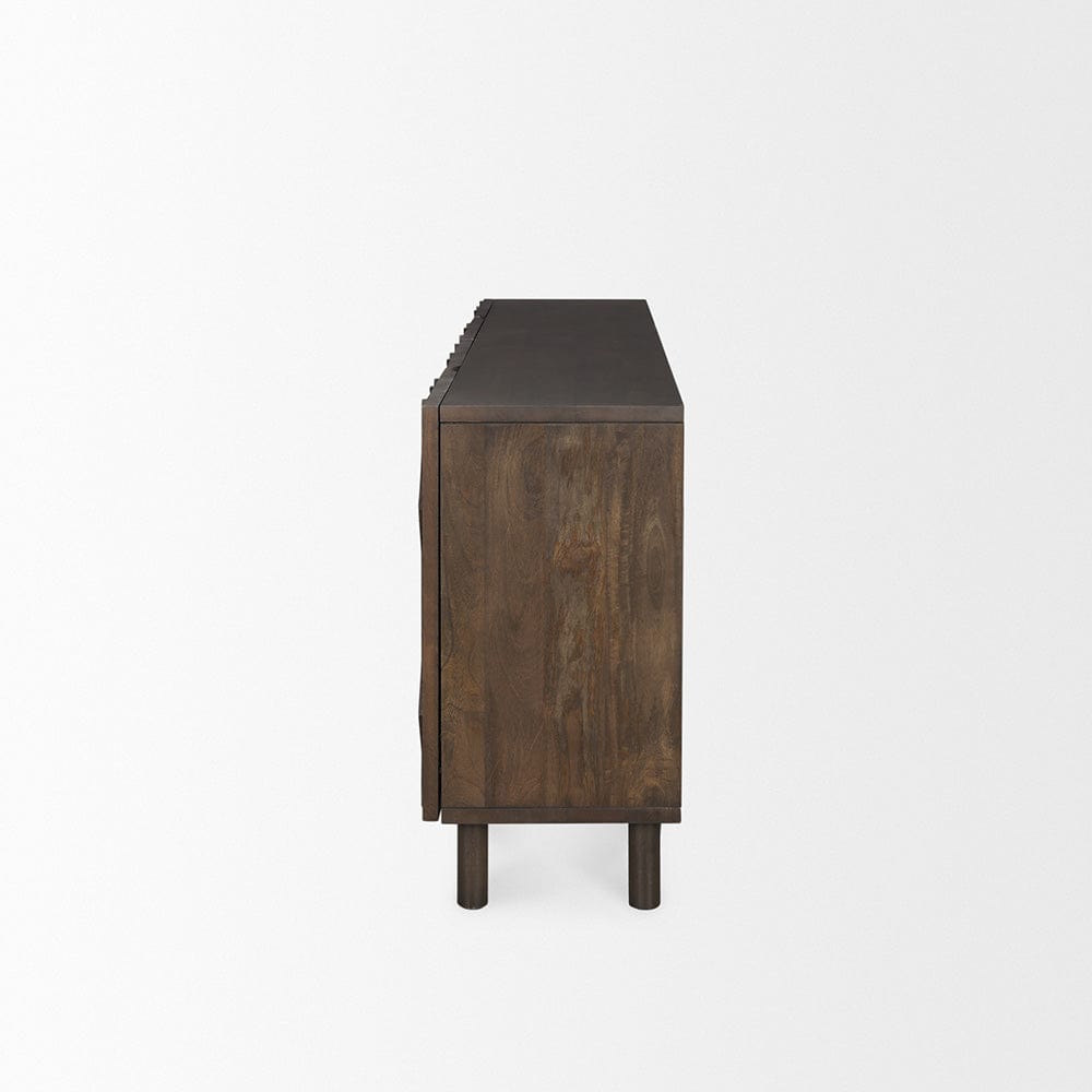 Mercana - Heera Dark Brown Diamond Motif w/ Shelf Sideboard - 70646 view 3