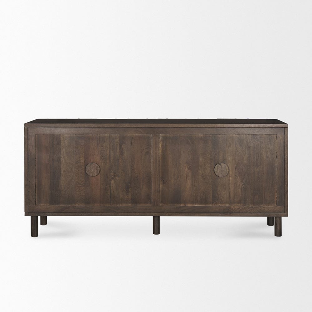 Mercana - Heera Dark Brown Diamond Motif w/ Shelf Sideboard - 70646 view 4