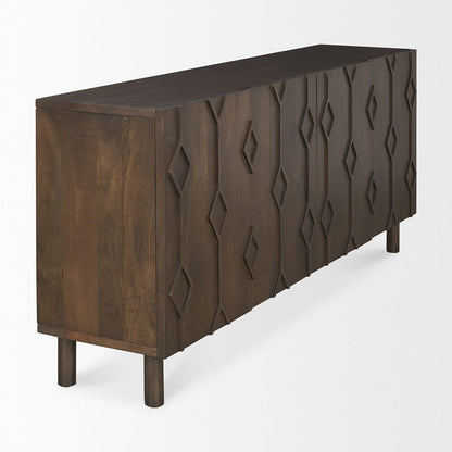 Mercana - Heera Dark Brown Diamond Motif w/ Shelf Sideboard - 70646 view 5
