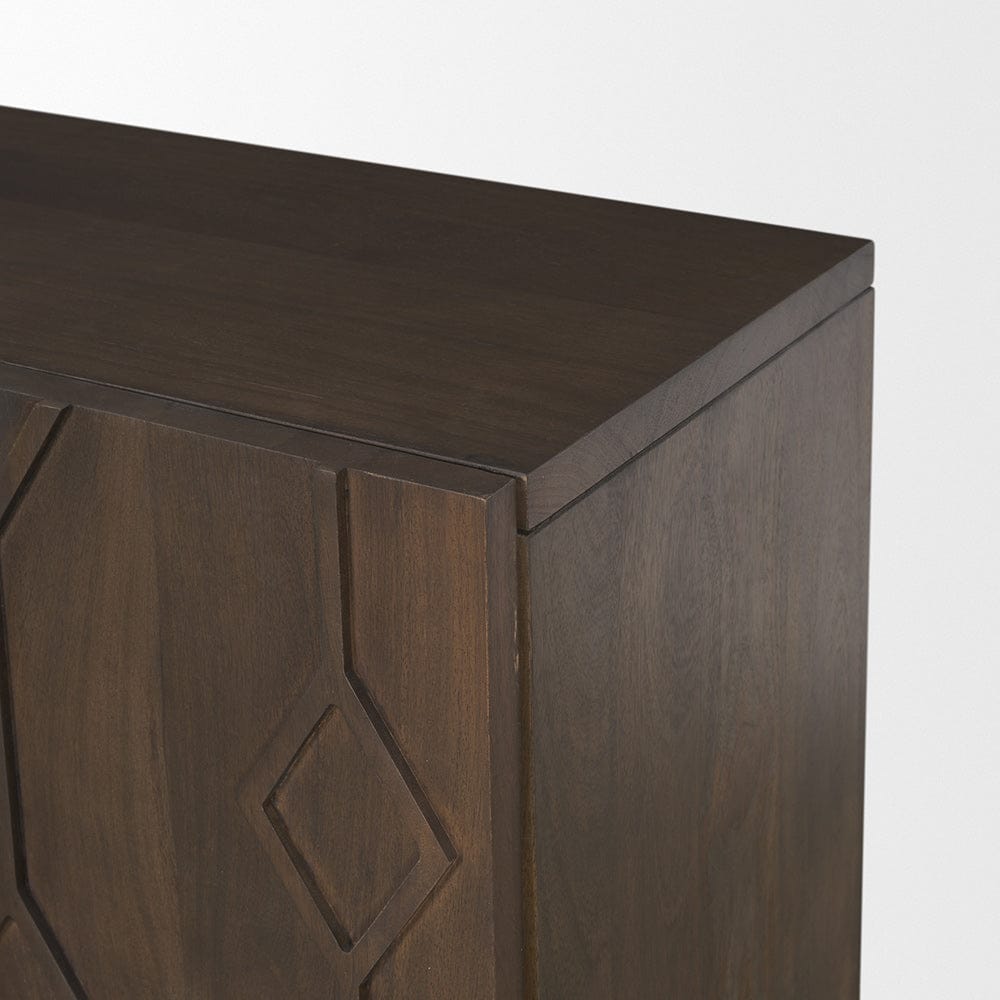 Mercana - Heera Dark Brown Diamond Motif w/ Shelf Sideboard - 70646 view 7