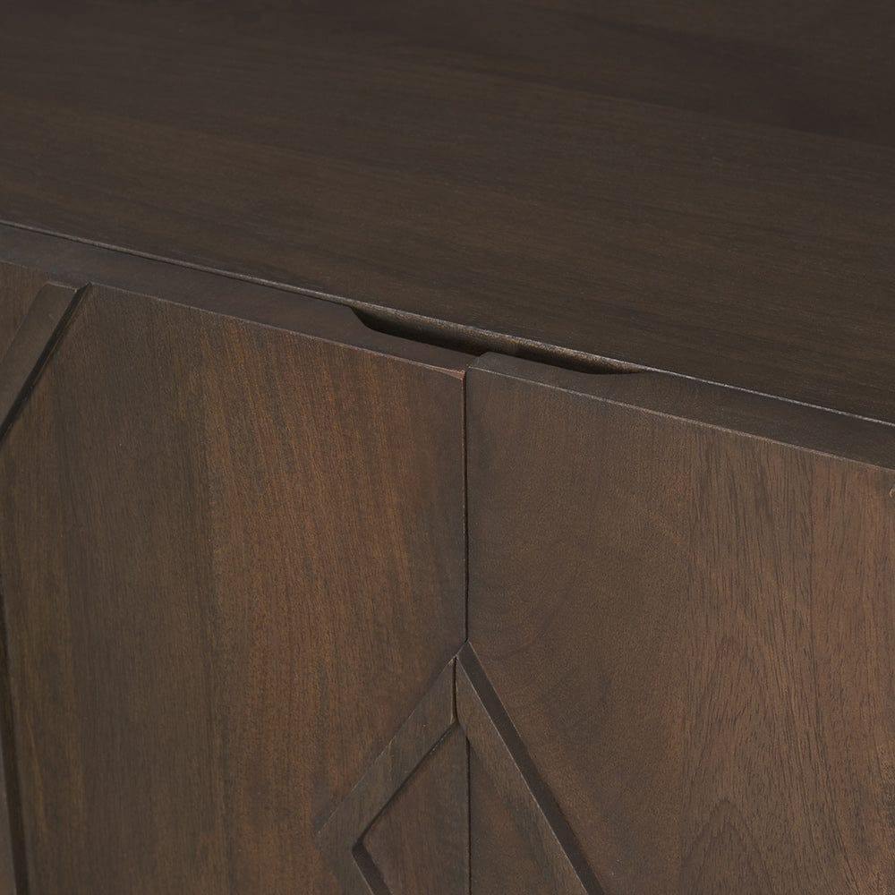 Mercana - Heera Dark Brown Diamond Motif w/ Shelf Sideboard - 70646 view 8