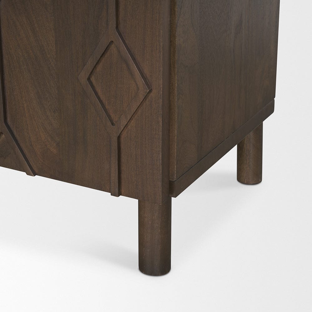 Mercana - Heera Dark Brown Diamond Motif w/ Shelf Sideboard - 70646 view 11