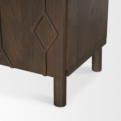 Mercana - Heera Dark Brown Diamond Motif w/ Shelf Sideboard - 70646 view 11