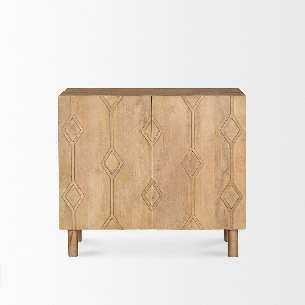 Mercana - Heera Light Brown Diamond Motif w/ Shelf Accent Cabinet - 70643_CLOSEOUT view 2