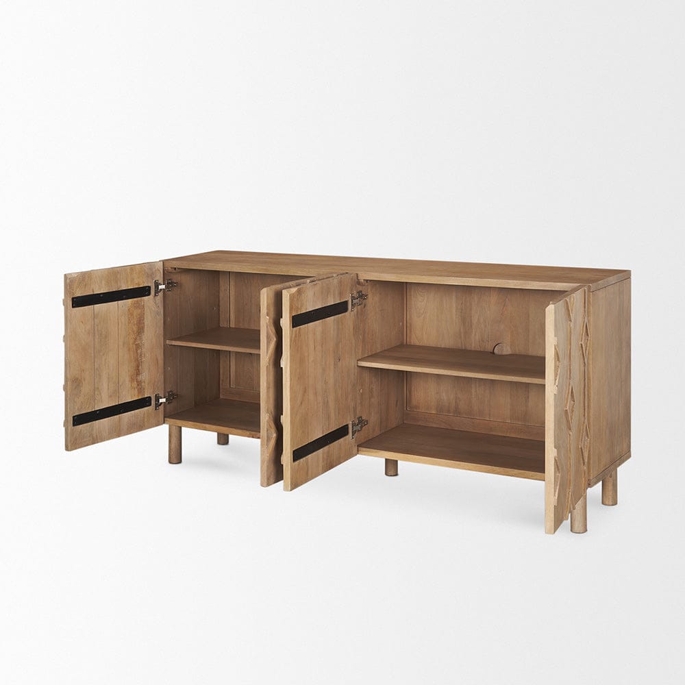 Mercana - Heera Light Brown Diamond w/ Shelf Motif Sideboard - 70644 view 6