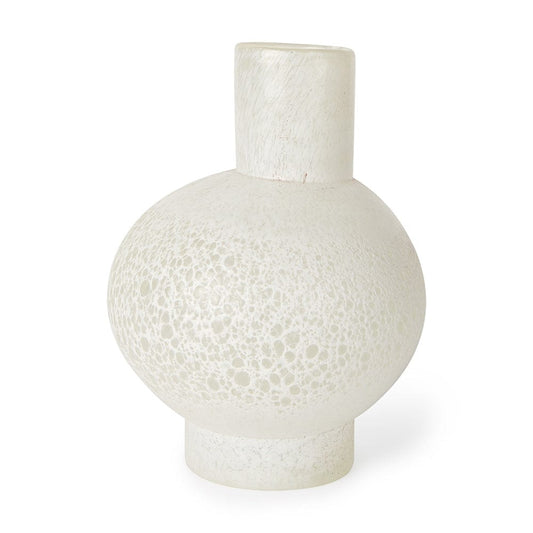 Mercana - Heket Short White Glass Vase - 70346 view 1