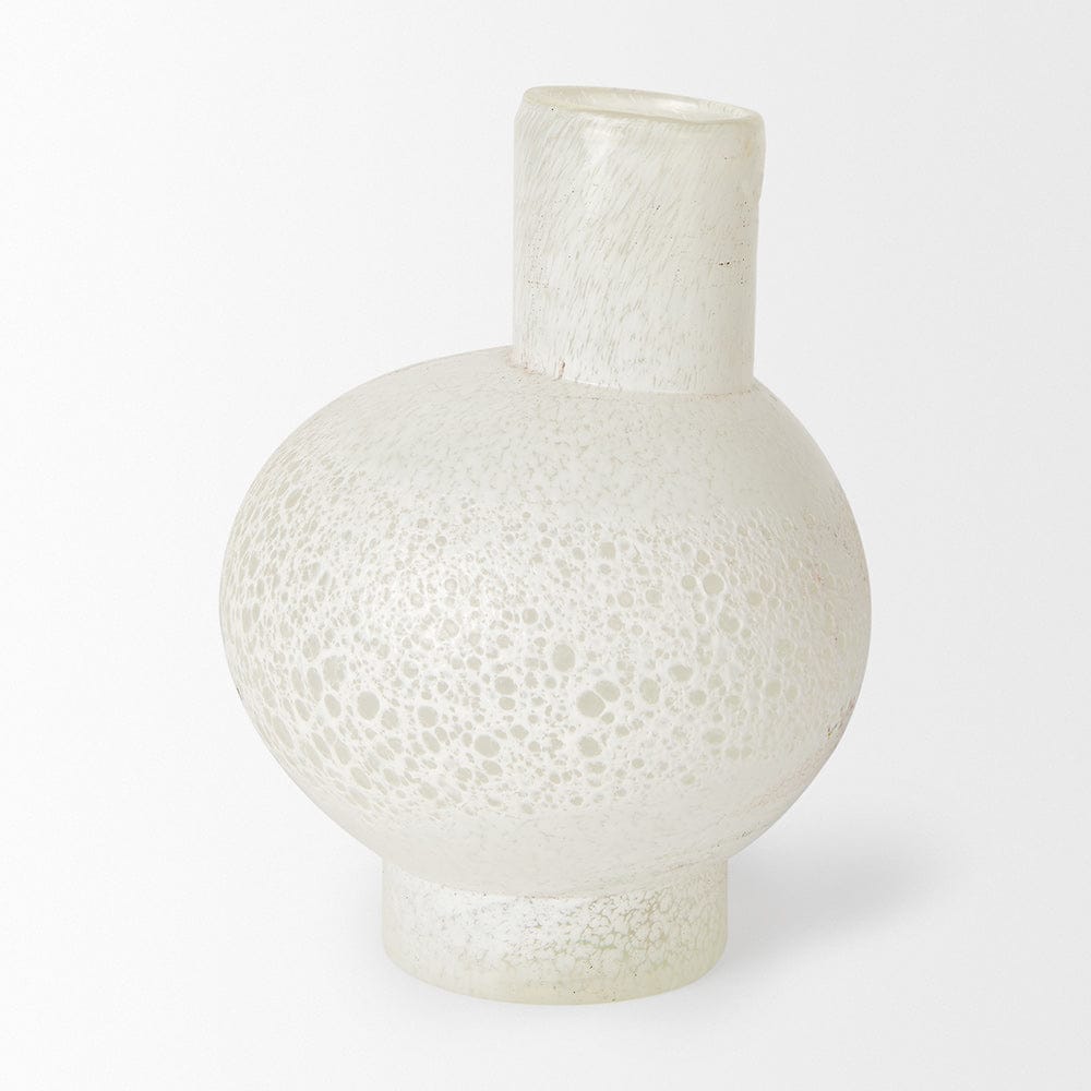 Mercana - Heket Short White Glass Vase - 70346 view 2