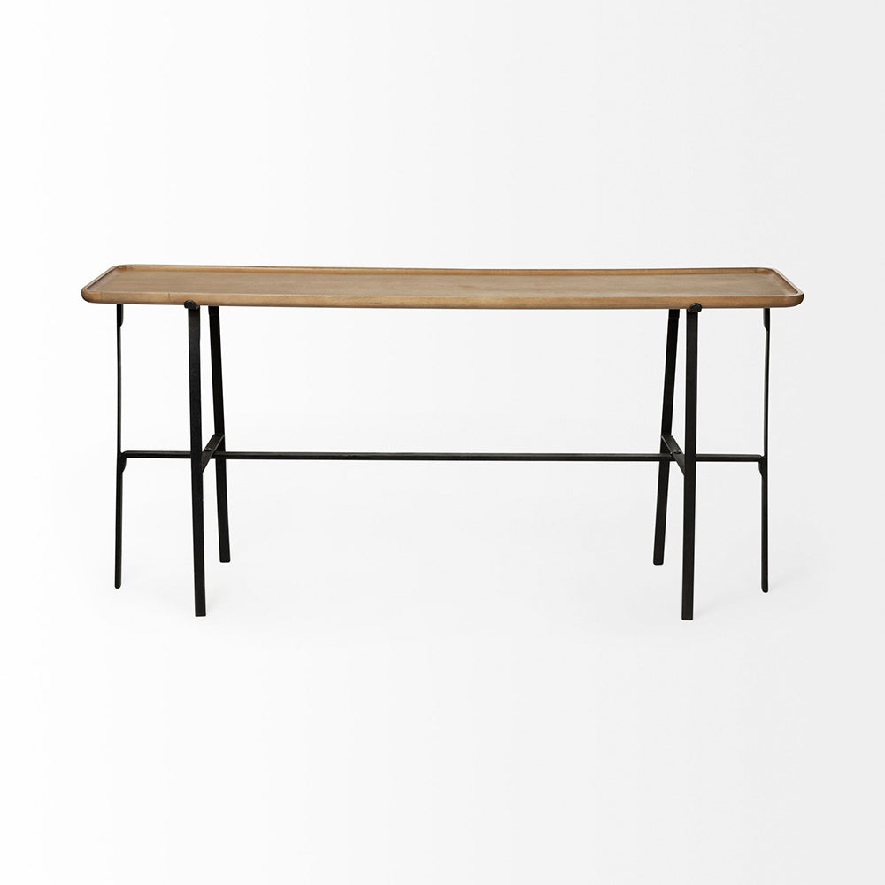 Mercana - Helios II 60L x 14W x 29H Rectangular Brown Raised Edge Top Console Table - 69013 view 4