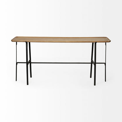 Mercana - Helios II 60L x 14W x 29H Rectangular Brown Raised Edge Top Console Table - 69013 view 4