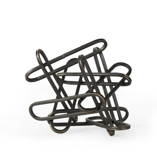 Mercana - Henderson 10.4L x 8.3W x 7.7H Black Metal Paperclip Decorative Object - 69495_CLOSEOUT view 1